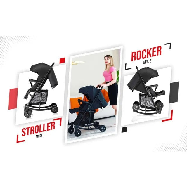 Teknum 2 In 1 Glide Stroller (Black)