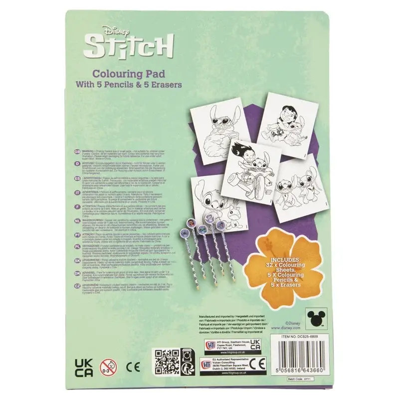 Disney Stitch Colouring Book with Pencils