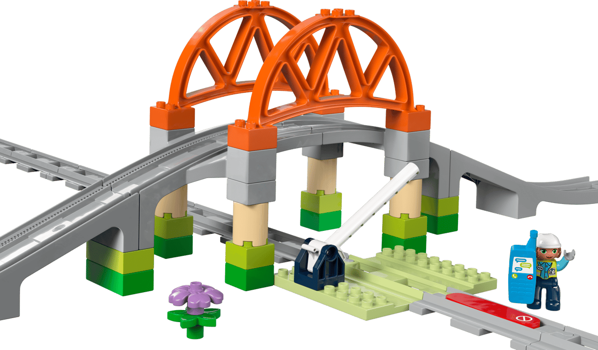 LEGO DUPLO - Train Bridge and Tracks Expansion Set - 42 Pieces