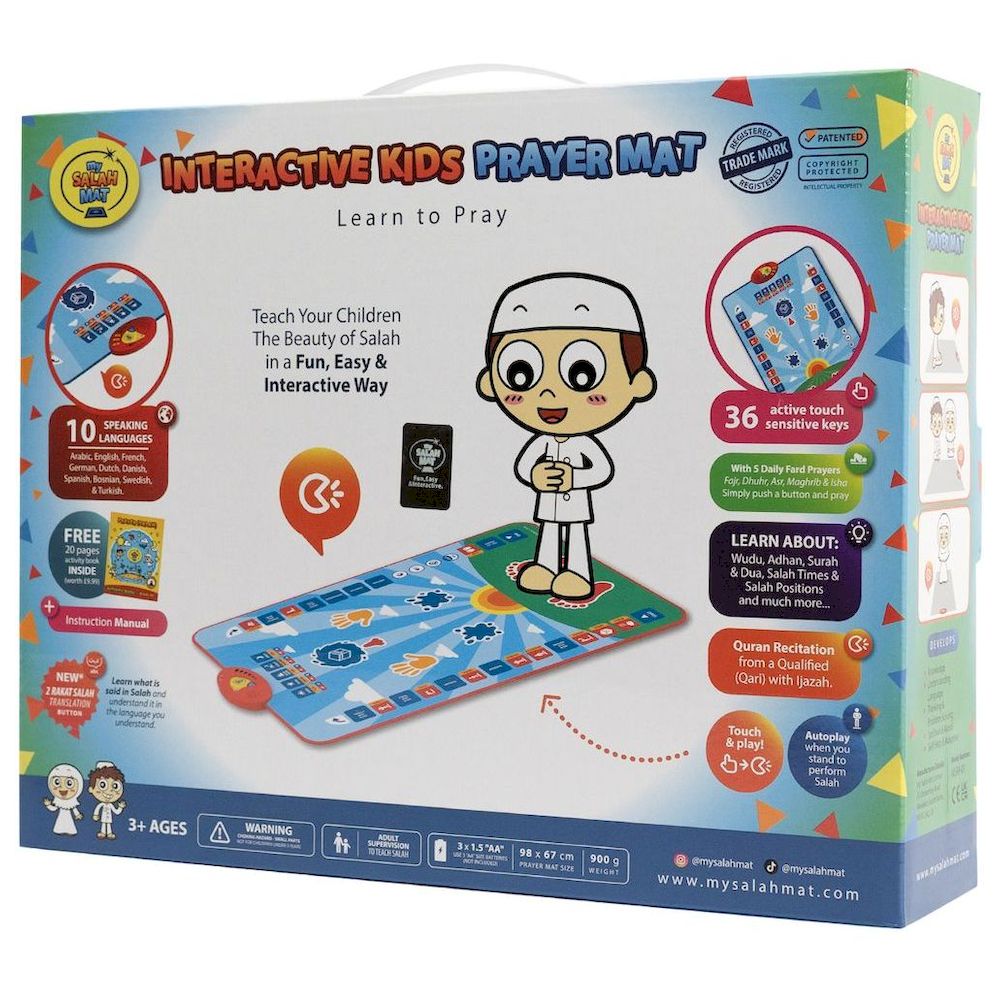 Little Story Kids Islamic Salah/Prayer Learning Mat - Blue