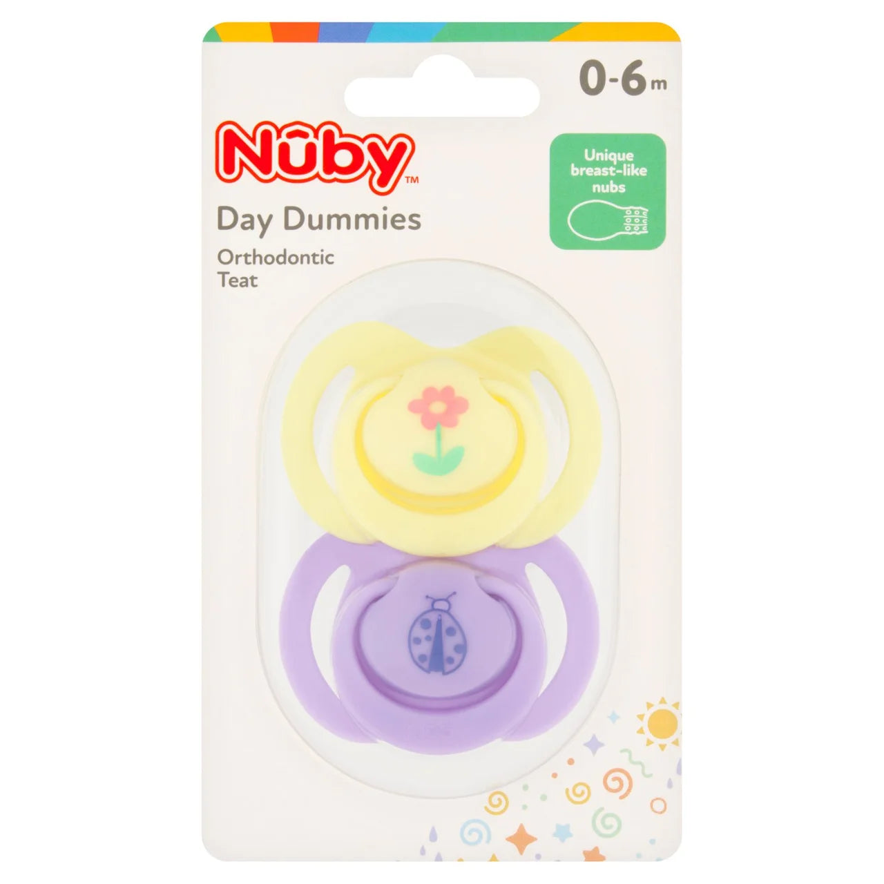 Nuby Daytime Soothers (0-6 Months) - Pack of 2