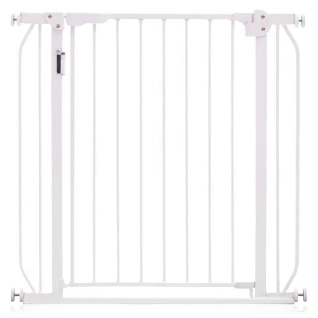 Baby Safe Metal Safety LED Gate with 10cm Extension – White