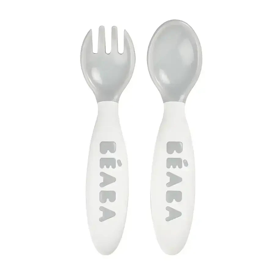 Beaba Set of 2nd Stage Training Fork and Spoon - Ergonomic Shape