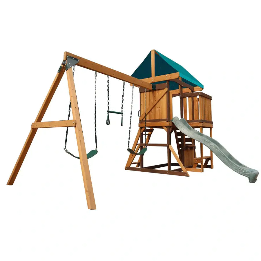 Mountpeak Logan Swing Set & Playhouse With Balcony