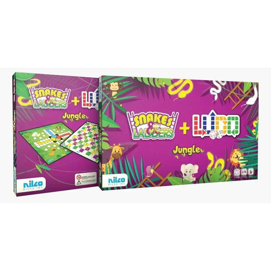 Nilco - Ludo & Snakes & Ladders Jungle Board Game - Multicolor