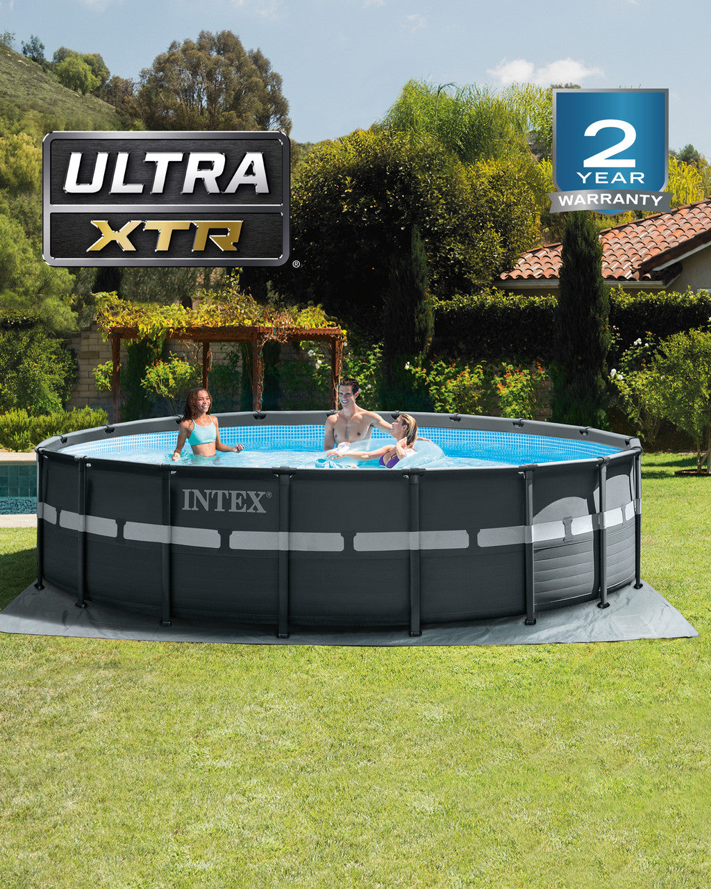 Intex Frame Above Ground Pool with Sand Filter Pump (18'X52)
