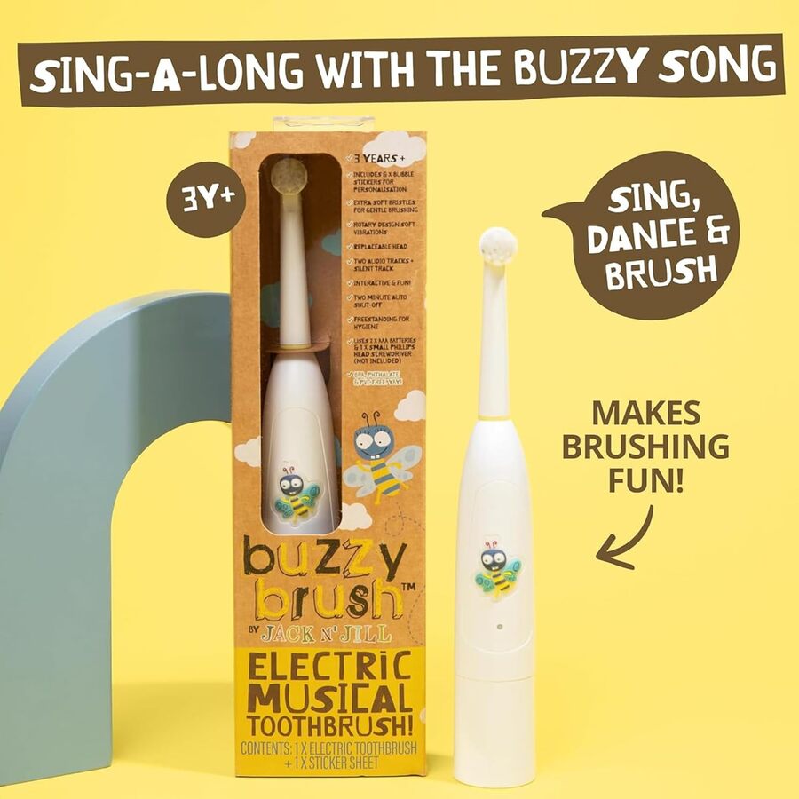 Jack N' Jill Buzzy Brush Musical Electric Toothbrush (New Packaging)