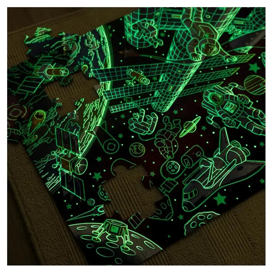 Melissa & Doug - Outer Space Glow-in-the-Dark Floor Puzzle - 48 Pcs - Multicolor