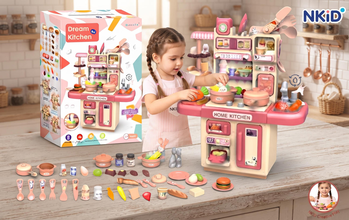 Dream Kitchen DIY - Home Kitchen Pretend Play Set with Cooking Accessories - 30 cm