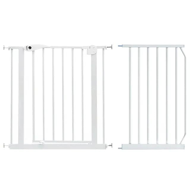 Baby Safe Metal Safety Gate with 10 cm Extension – White