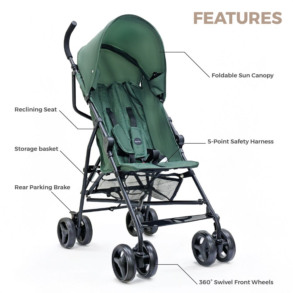 Nurtur Leo Lightweight Stroller Pro With Shopping Basket (6-36months)