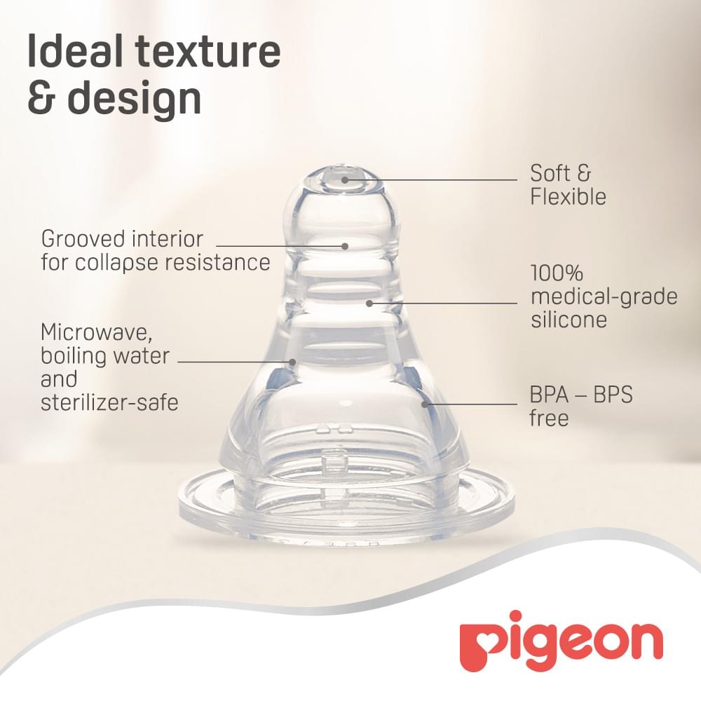 Pigeon Silicone Nipple Slim Neck Type - Pack of 3