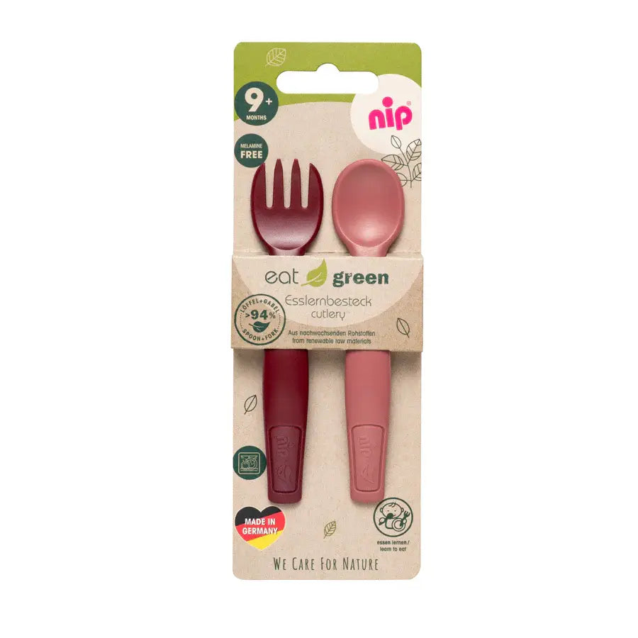 Nip Spoon & Fork Eco Friendly Cutlery Set (Red)