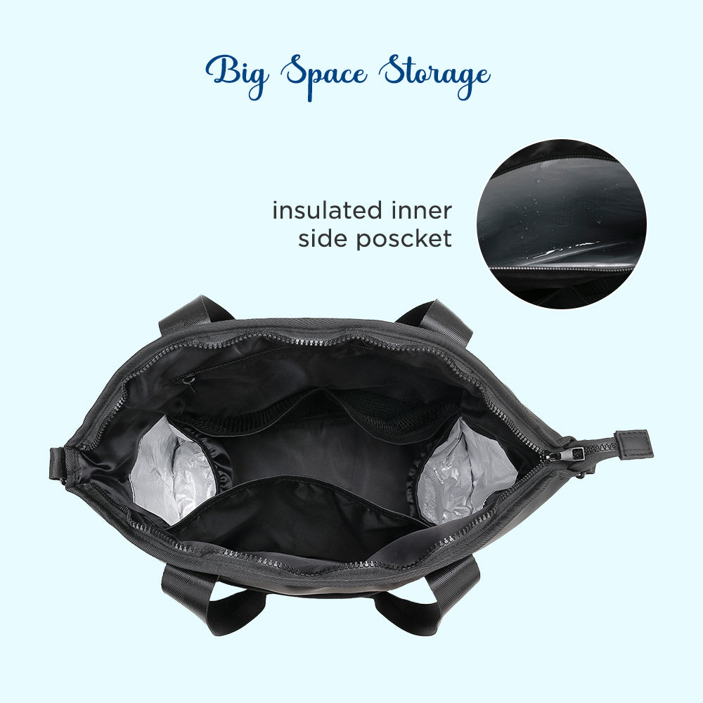 Little Story Onyx Diaper Bag with Stroller Straps (Black)