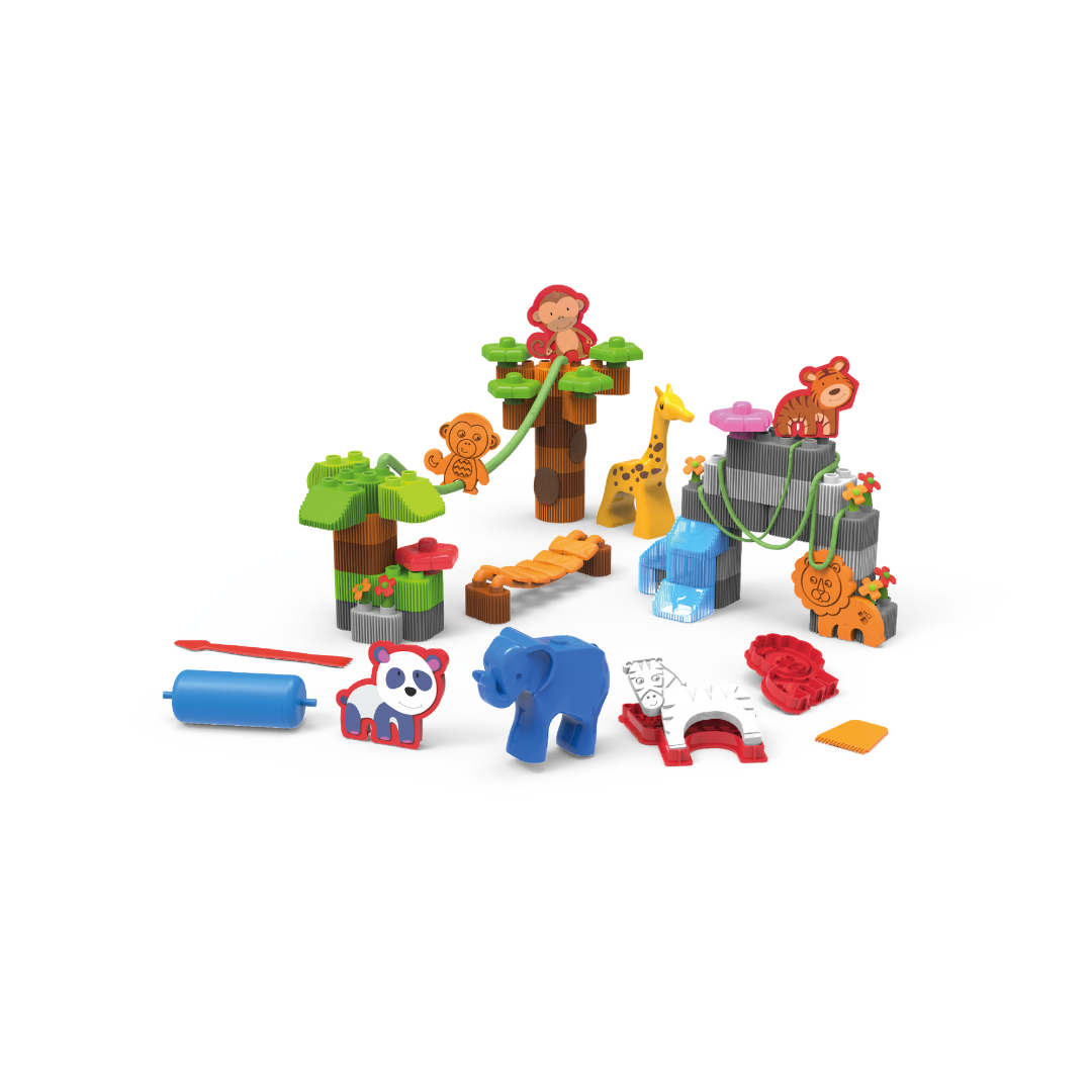 BILDO - Fire Station Blocks & Dough Set - 48 Pieces