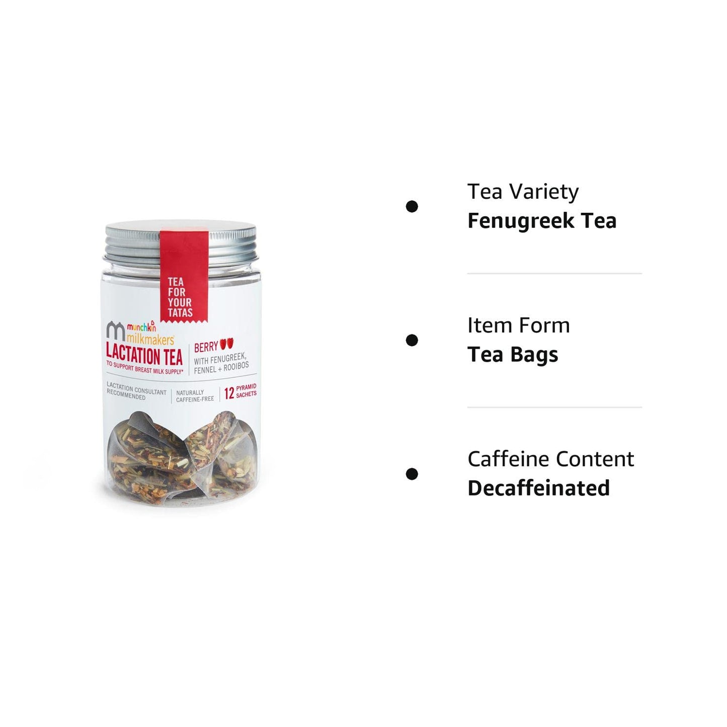 Munchkin Milkmakers Lactation Tea, Berry, 12 Count