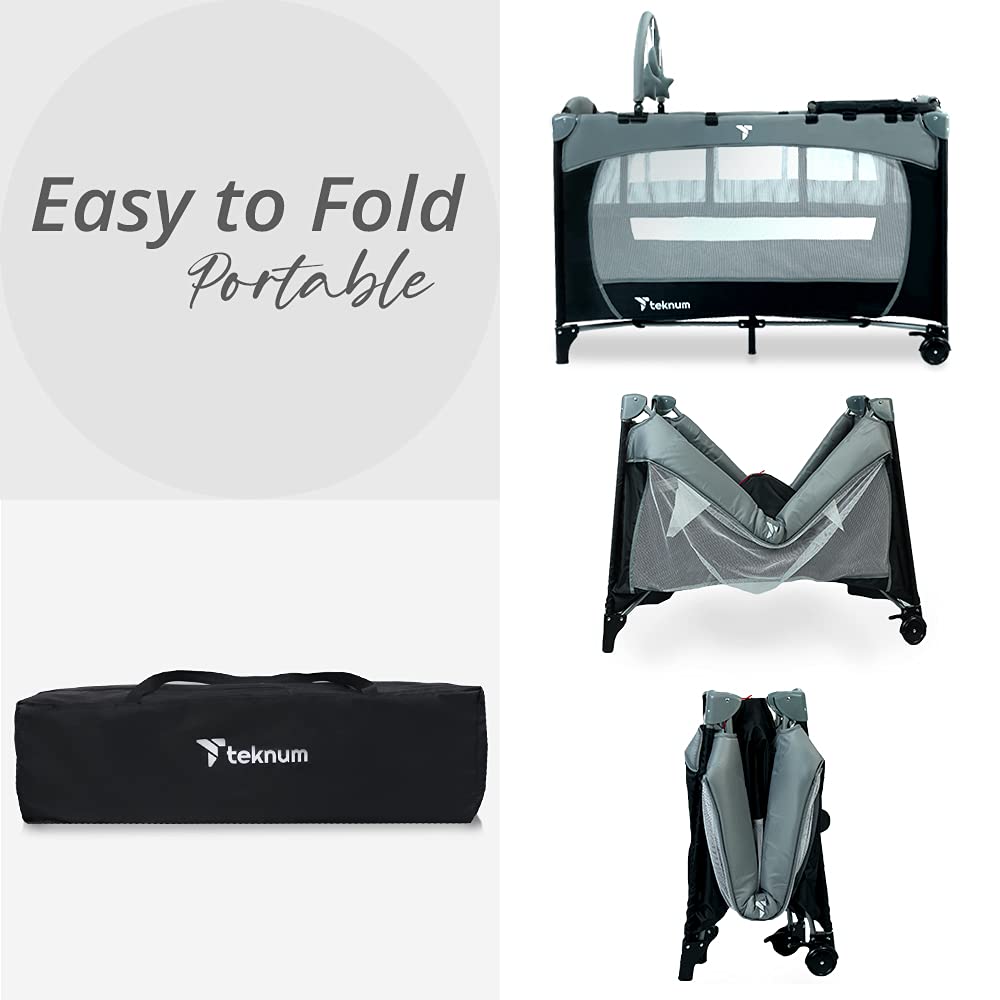 Teknum Explorer Playard and Cot (Grey)