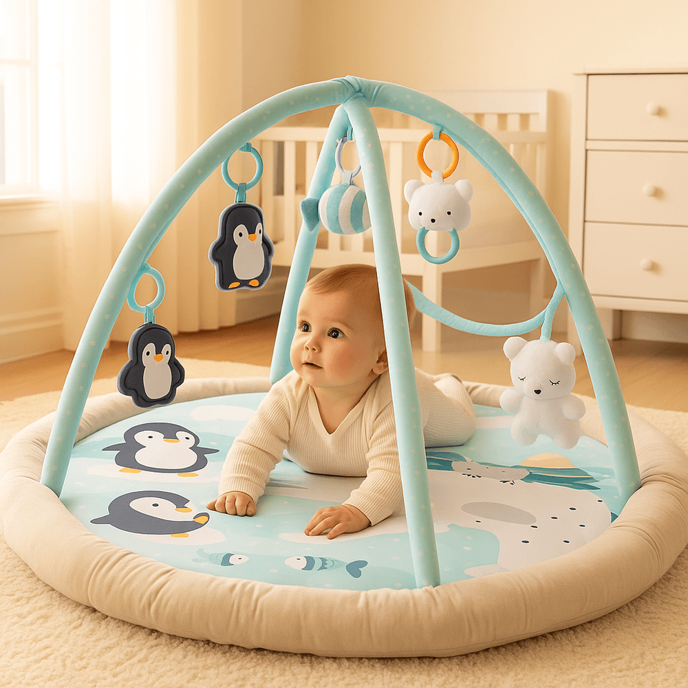 Konig Kids Baby Play Gym Round Mat - Penguin