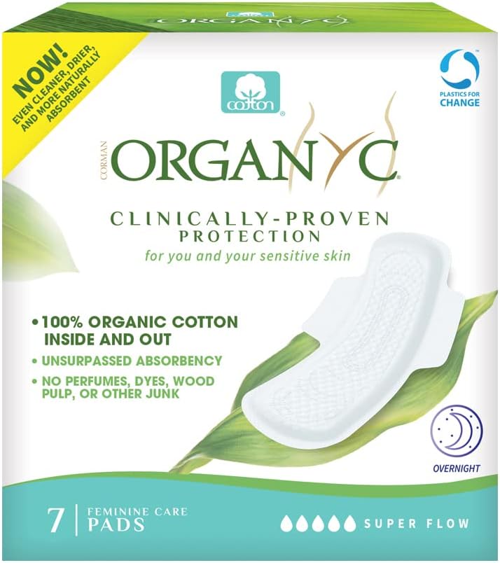 Organyc Pads Overnight Flow With Wings (7 Pads)