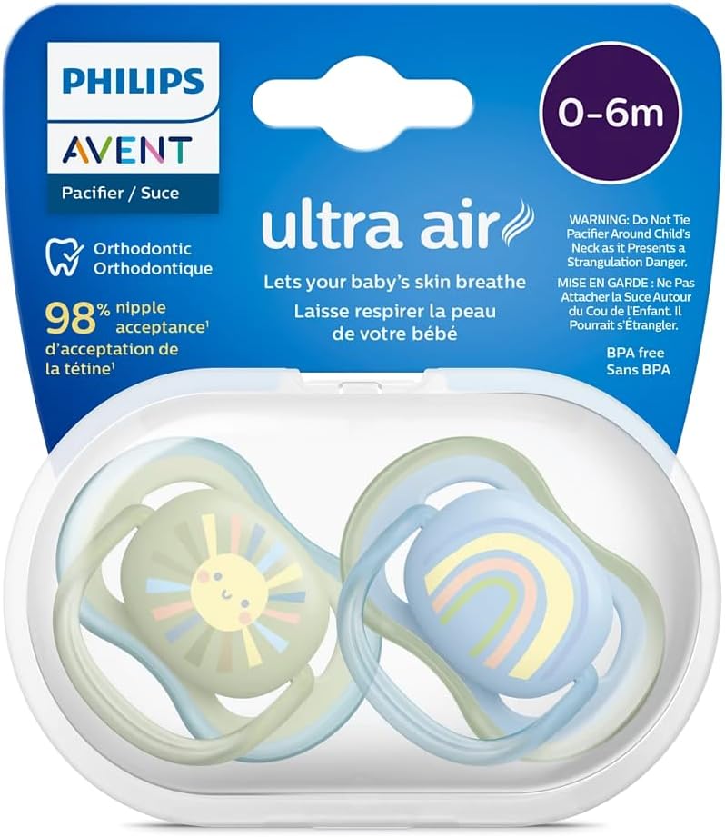 Philips Avent Ultra Air Pacifier (Boy, 0-6 Months) - Pack of 2