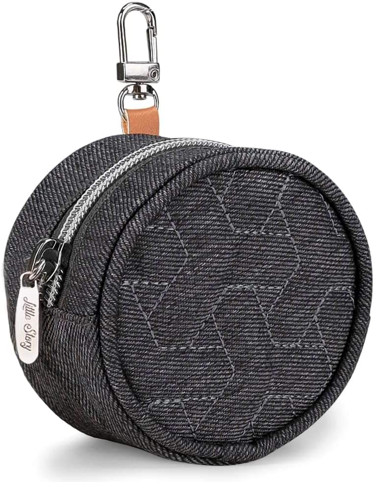 Little Story Quilted Diaper Backpack With Pacifier bag and Stroller Hook (Grey)