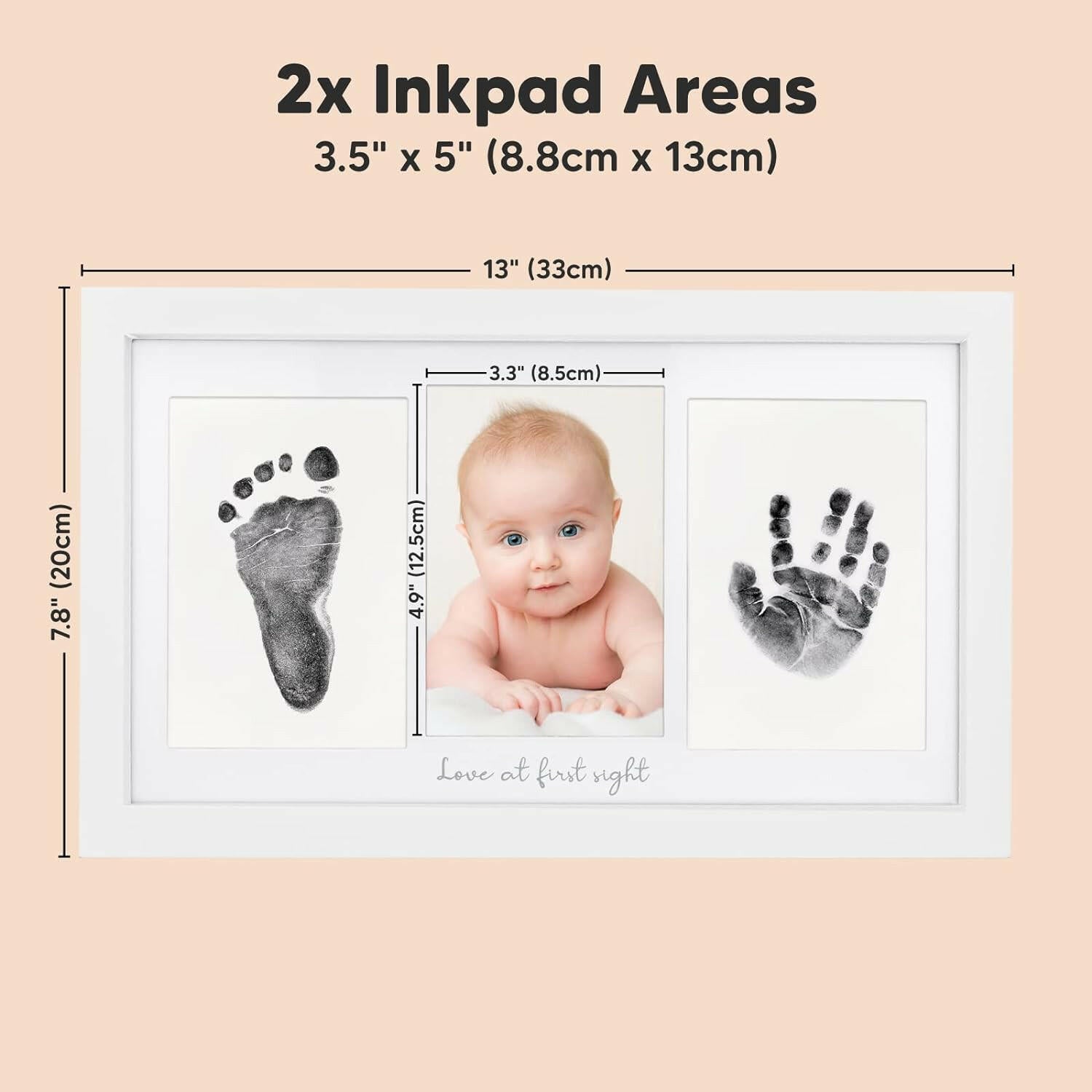 Duo Clean Touch Inkless Hand & Footprint Frame Kit, Alpine White
