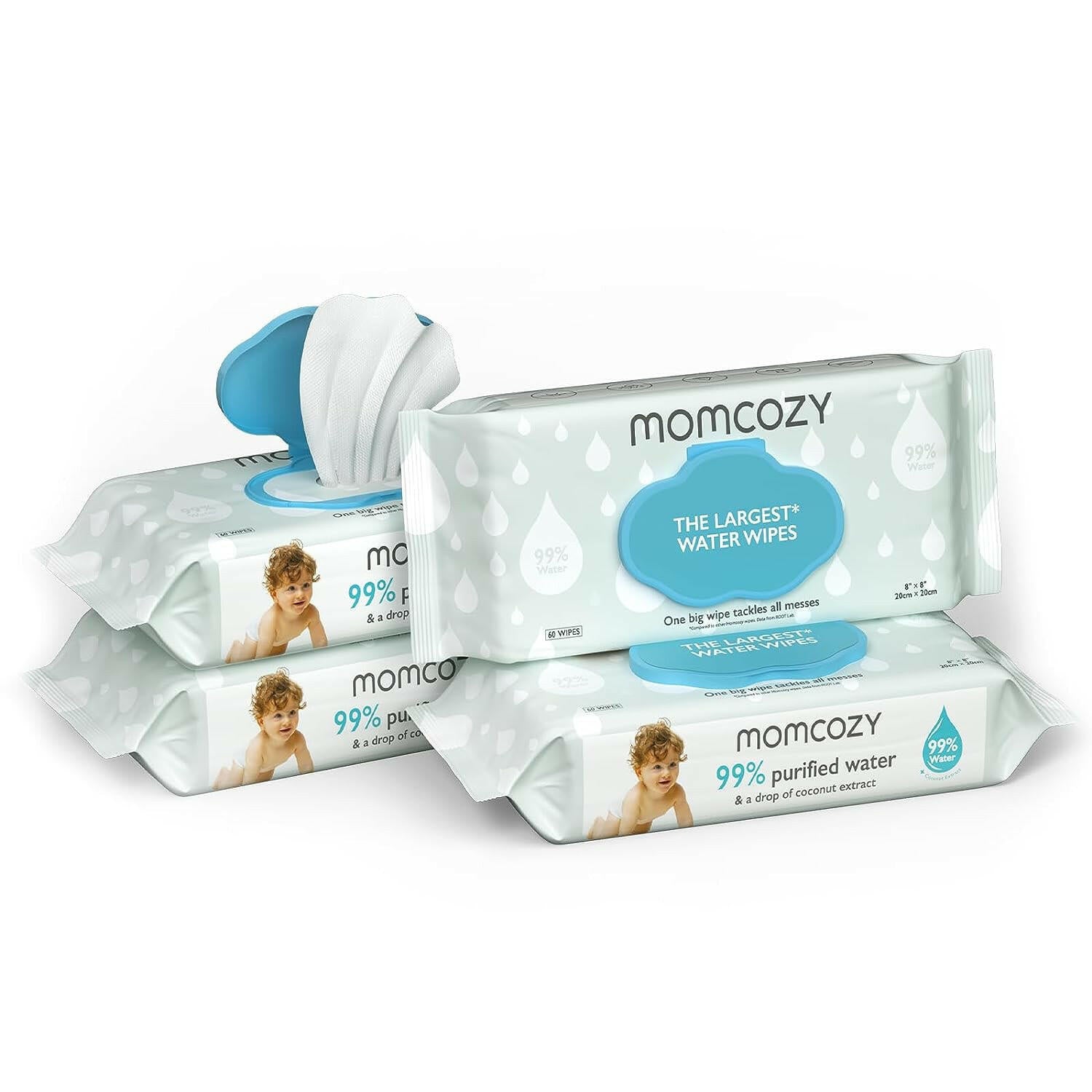 Baby Wipes, Momcozy 99% Water Based Wipes for Sensitive Skin, Unscented