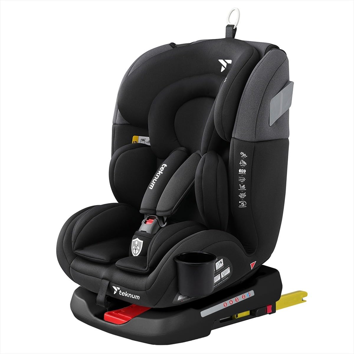 Teknum Evolve 360° Car Seat 0-12yrs with Isofix (Dark Grey)