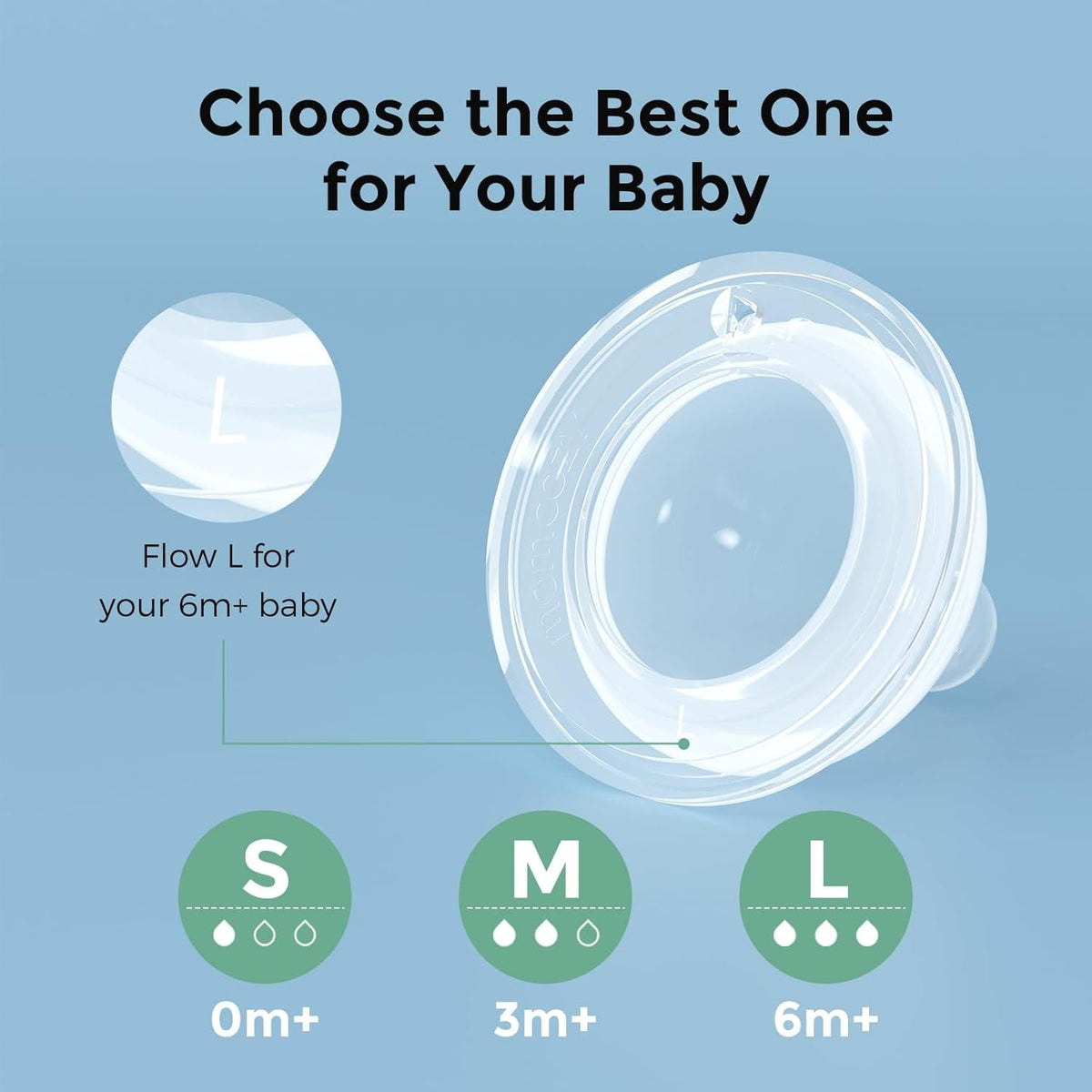 حلمات Soft Baby Premium Natural Flow من Momcozy - عبوة من 2