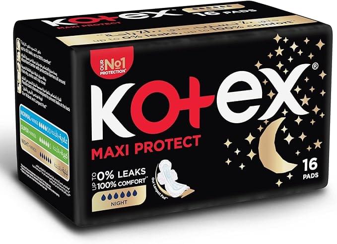 Kotex Maxi Protect Thick Sanitary Pads, 16 Pads