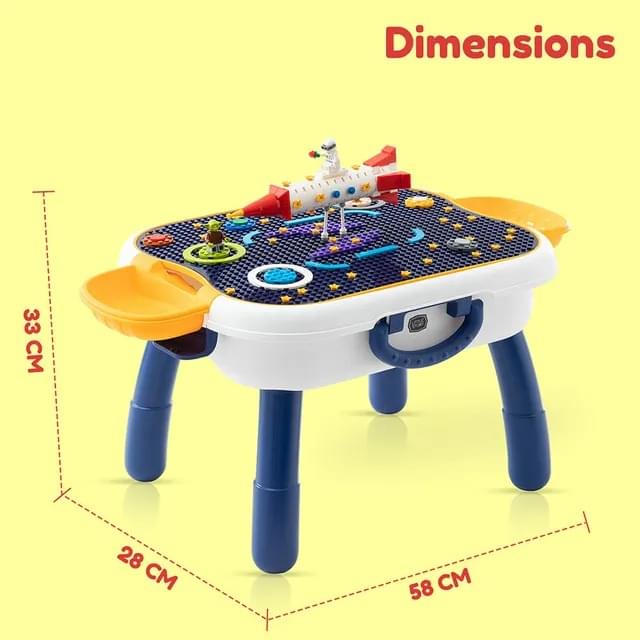 Little Story 4-in-1 Block Activity Table With Blocks – Blue