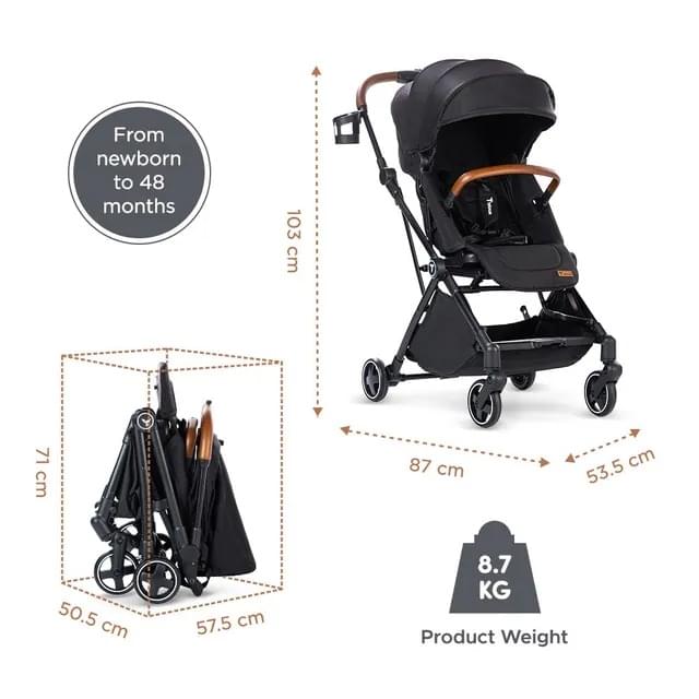 Teknum Black Compacto Auto-Fold 360° Reversible Stroller
