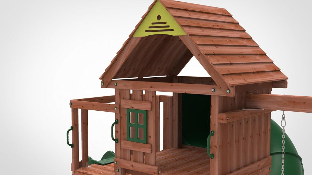 مجموعة أرجوحة Kiddoro Little Heroes HQ (670.56 cm × 274.3 cm × 407.12 cm)