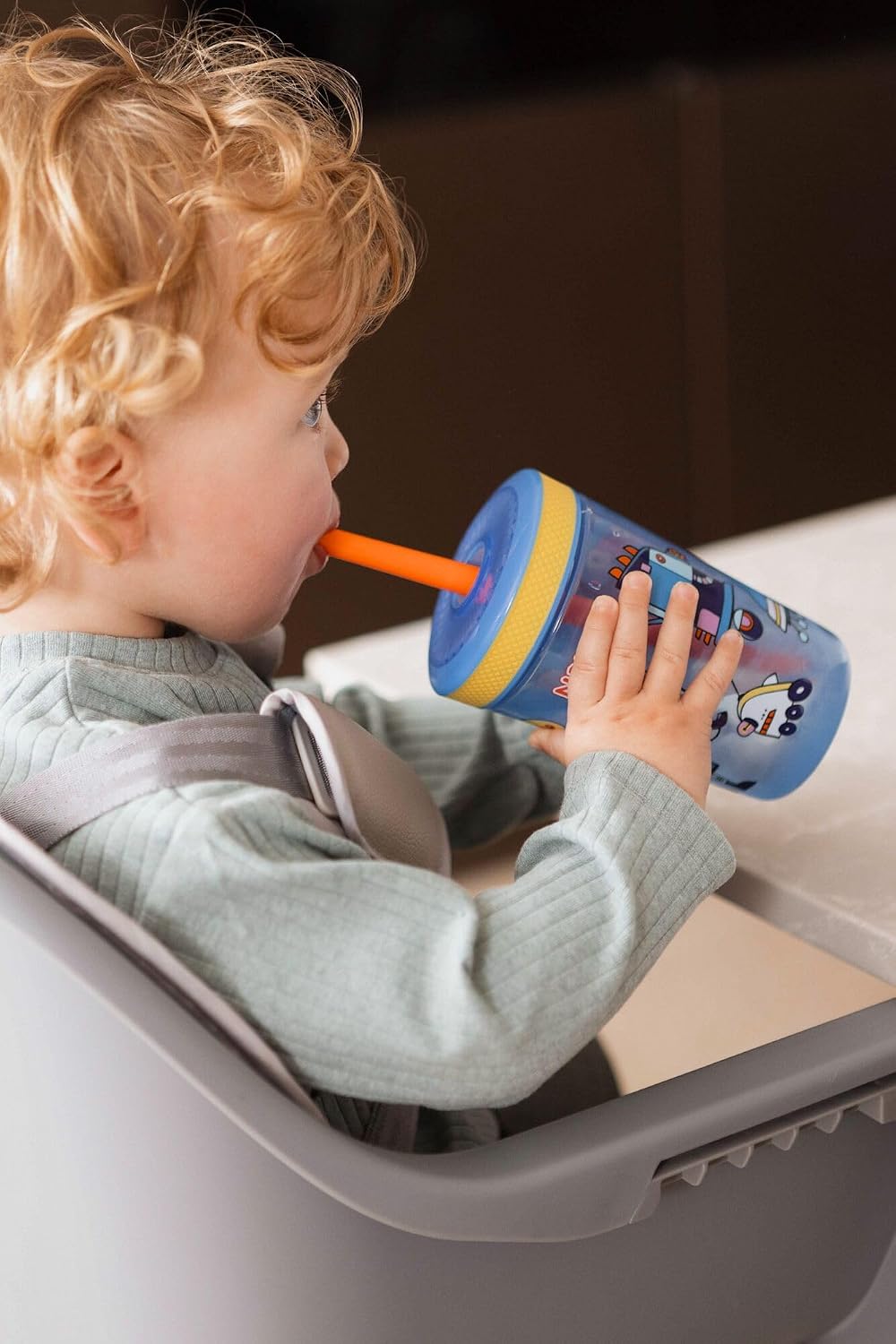 كوب Nuby Sip It Swirler (أزرق/أصفر)
