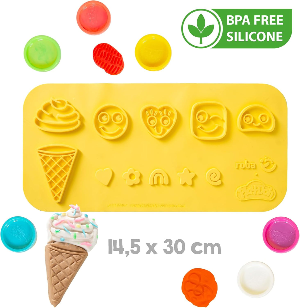 Play-Doh - Kids Starter Set – 3D Creative Mat, FSC Wooden Tools, 6 Kneading Cans