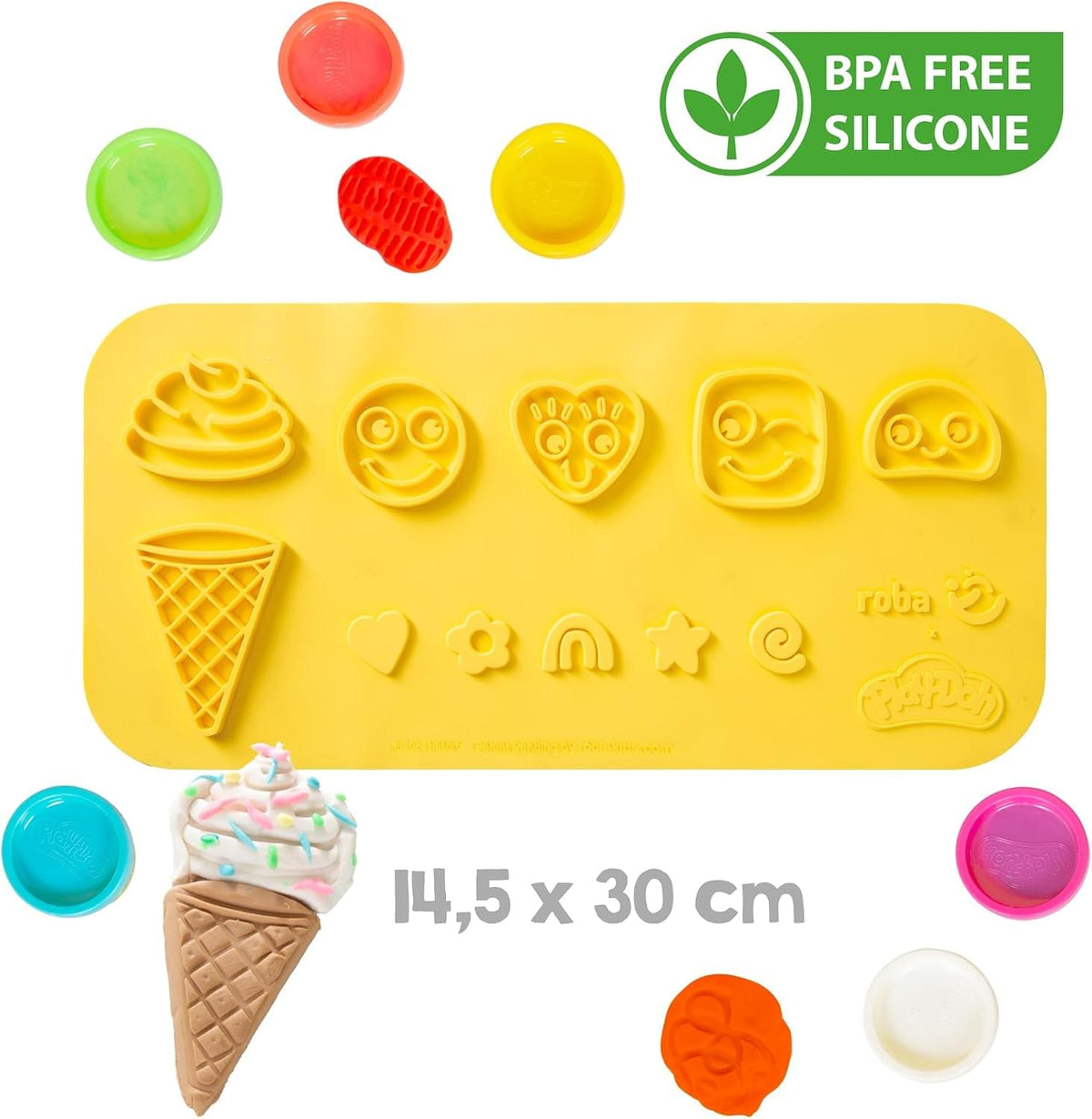Play-Doh - Kids Starter Set – 3D Creative Mat, FSC Wooden Tools, 6 Kneading Cans