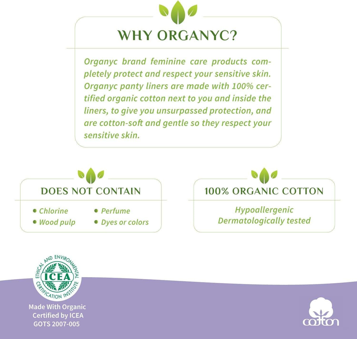 Organyc Cotton Flat Panty Liners (24 Pads)