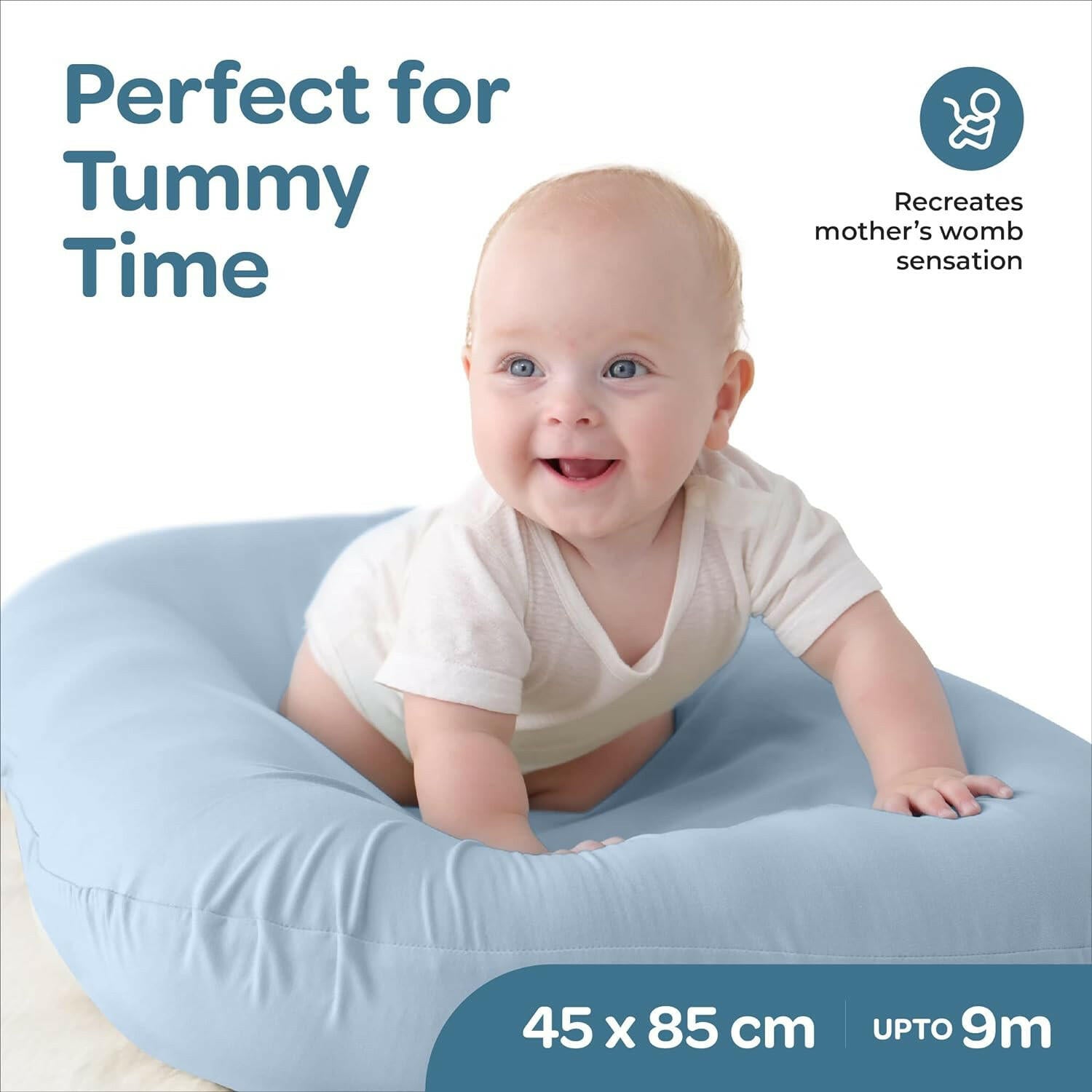 MOON Baby Lounger & Infant Floor Seat, Newborn Essentials Cotton Fabric Baby Nest Ultra Comfortable Infant Napper, Portable and Adjustable Newborn Sleeper, Suitable for 0-9 Months