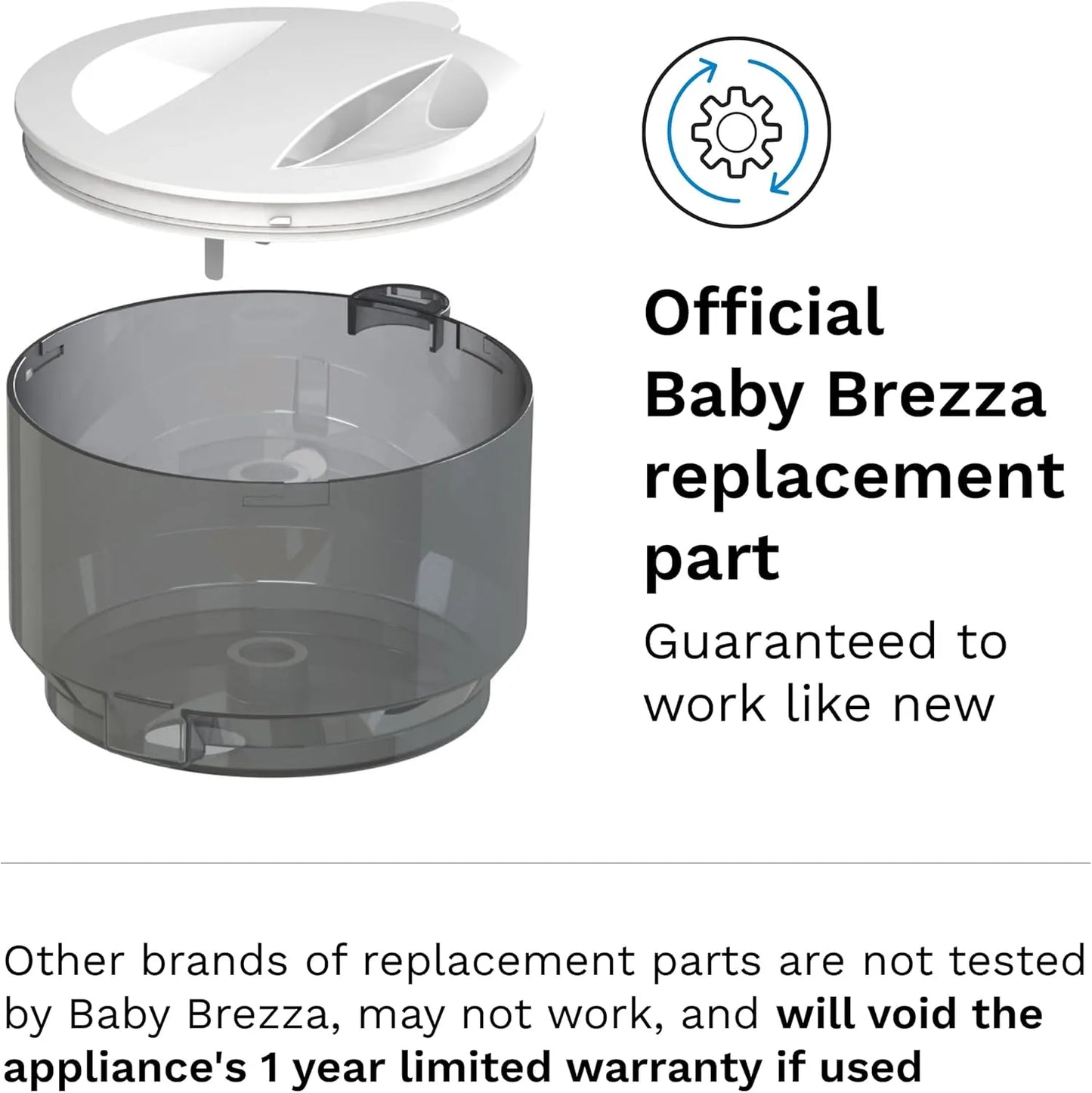 Baby Brezza Replacement Powder Container and Lid (Grey)