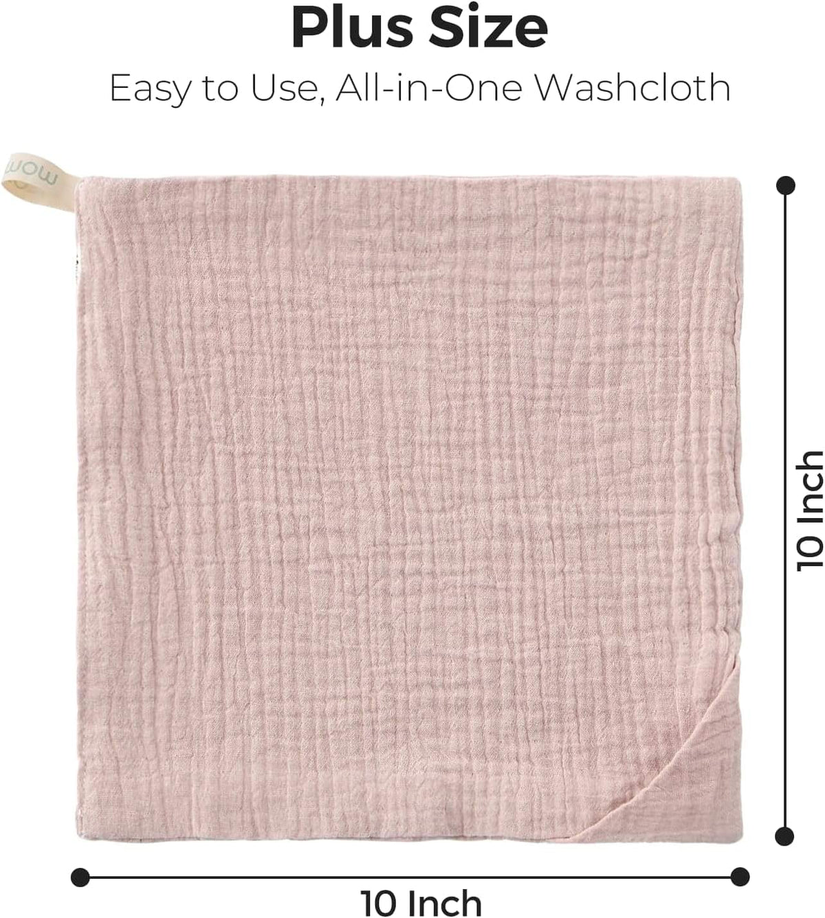 Momcozy Baby Washcloths 4 Layer Design Cotton for Newborns (Beige & Pink)