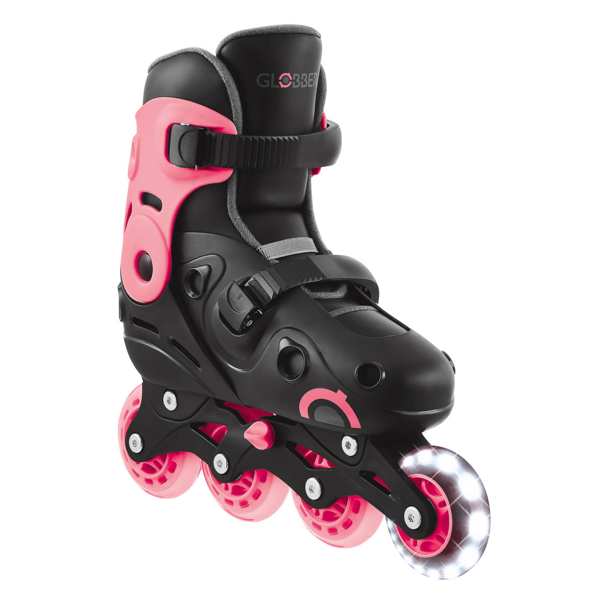Globber - GO SKATES LIGHTS Adjustable Inline Skates - Coral Pink