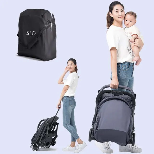 Teknum Travel Lite Stroller SLD with Sunveno Organizer – Dark Grey & Yellow