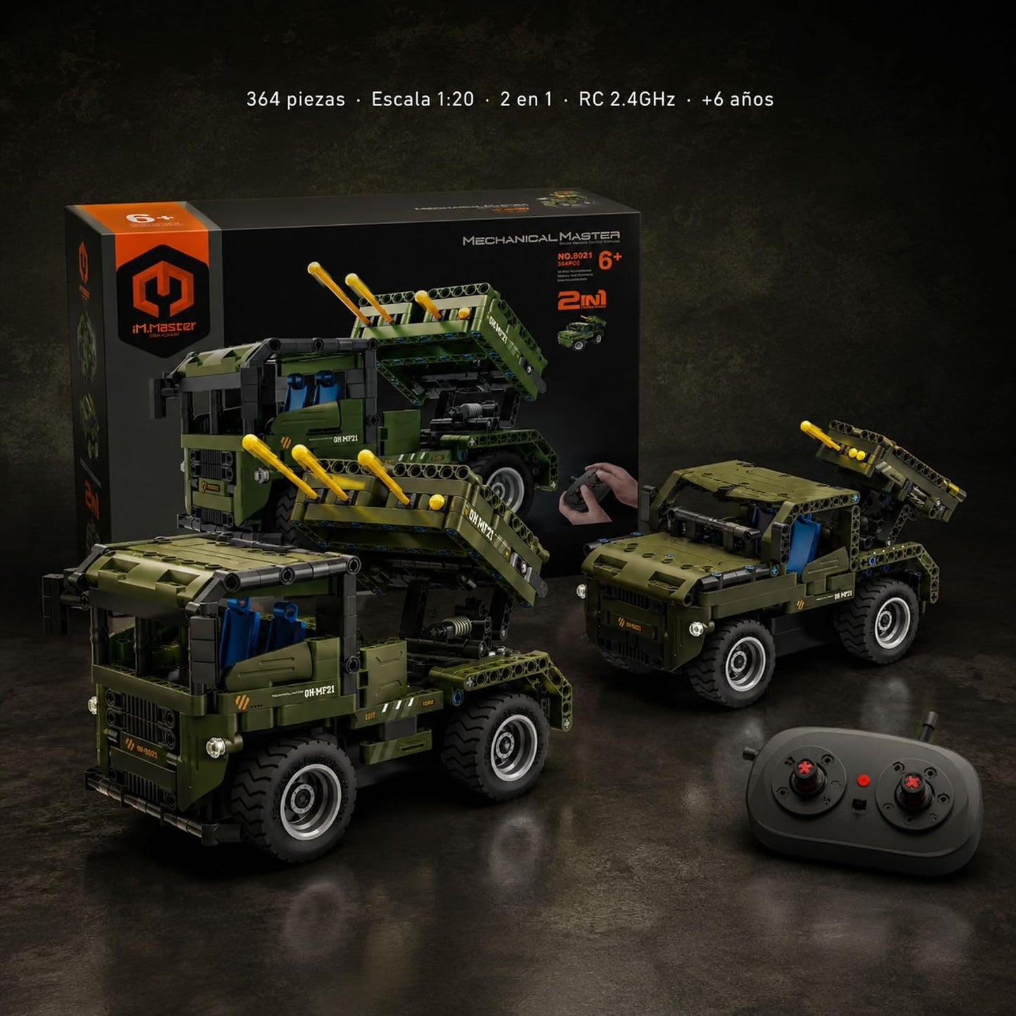 iM.Master STEM Academy Mechanical Master 8021 – R/C 2-in-1 Rocket Launcher, 364pcs