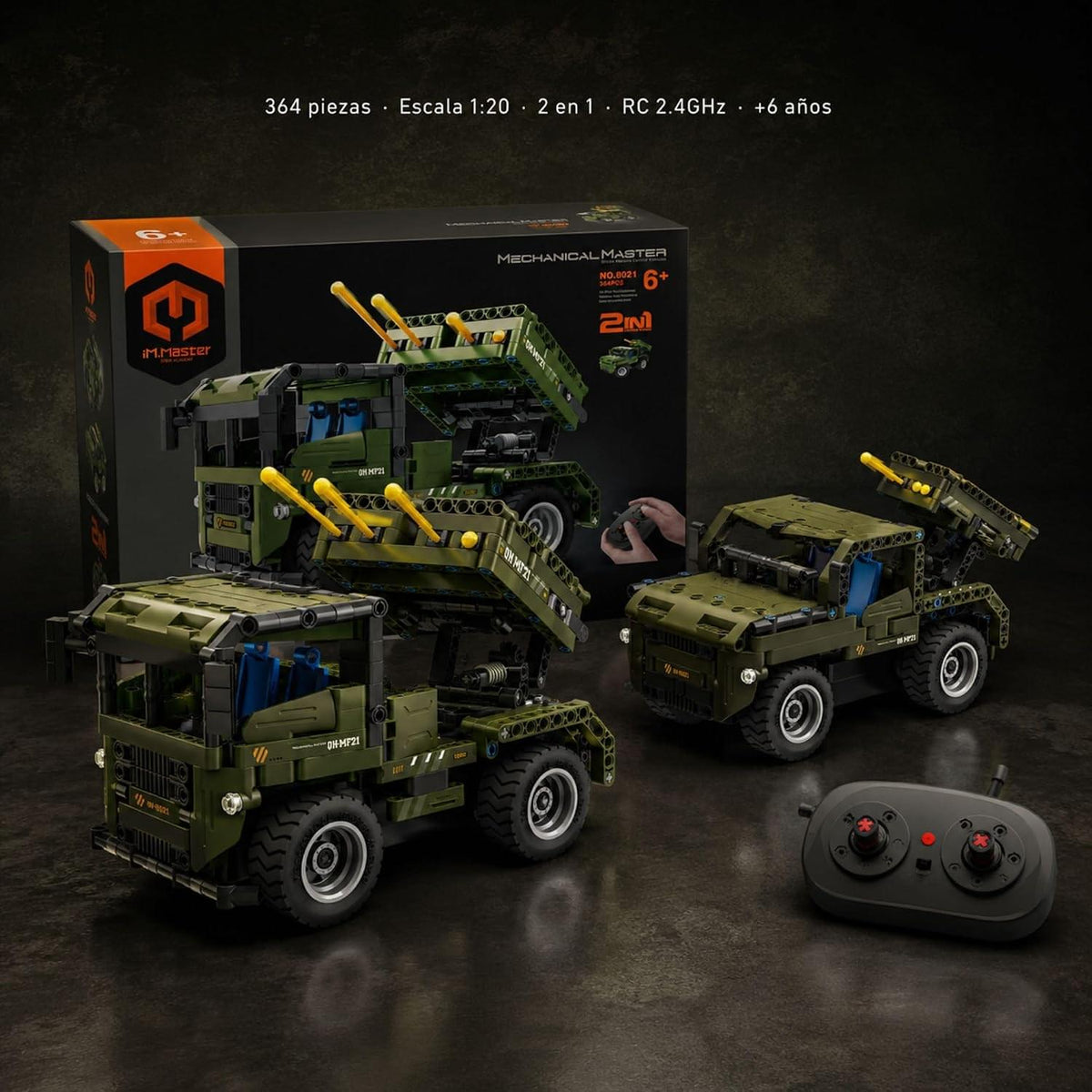 iM.Master STEM Academy Mechanical Master 8021 – R/C 2-in-1 Rocket Launcher, 364pcs