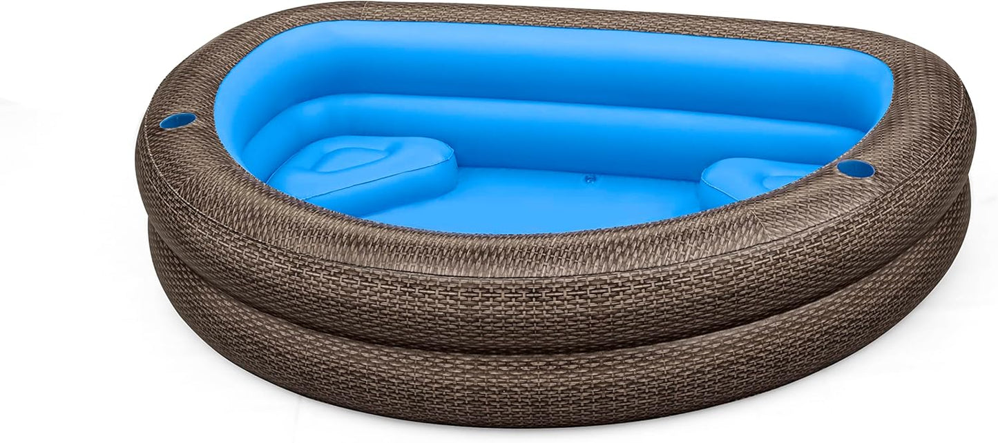 Bestway Tru Print Wicker Family Pool (7'7" x 70" x 21"/2.31m x 1.78m x 53cm)