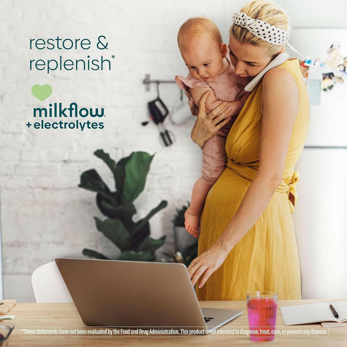 مزيج مشروب مكمل للرضاعة الطبيعية من UpSpring Milkflow Electrolyte مع الحلبة ونكهة التوت و16 مزيج مشروب
