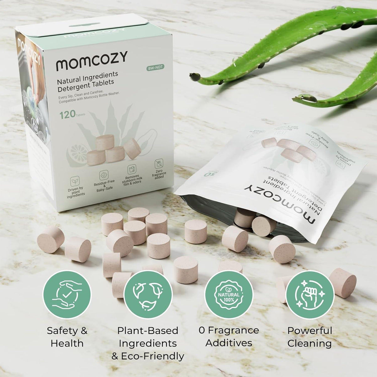 أقراص غسيل طبيعية نباتية من Momcozy (120 قرصًا)