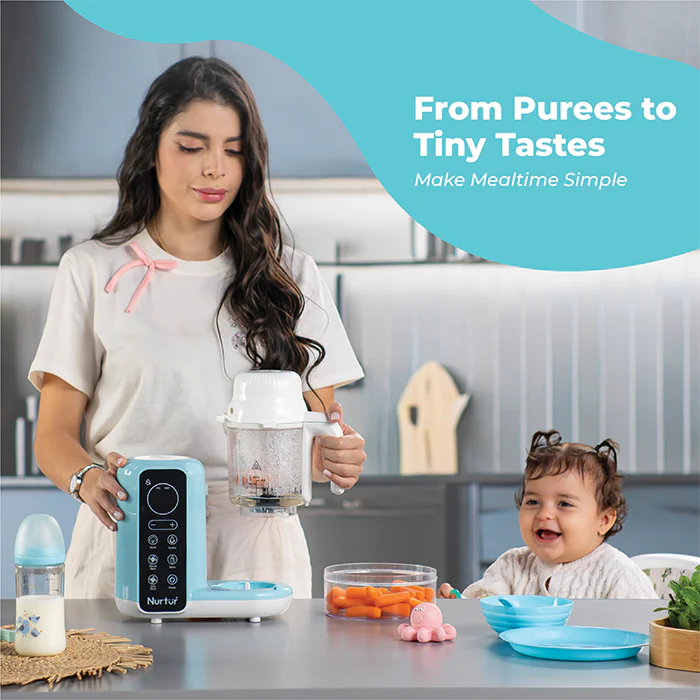 Nurtur Krave 6 in 1 Steamer Blender & Bottle Warmer Auto/Manual (Teal)
