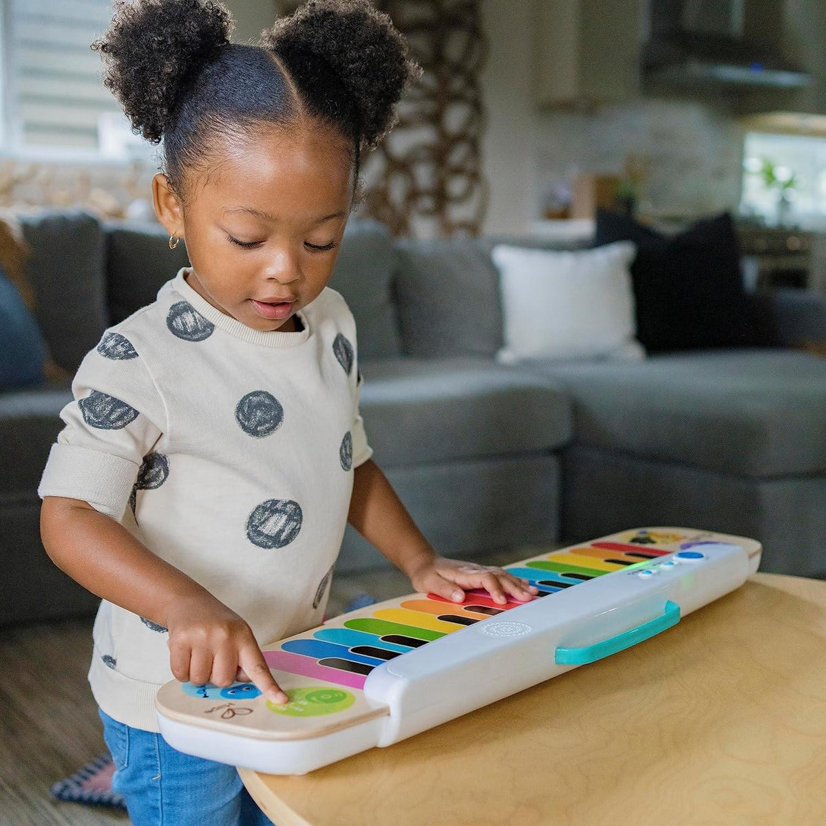 لوحة مفاتيح إلكترونية خشبية Notes & Keys باللمس السحري من Baby Einstein للأطفال الصغار