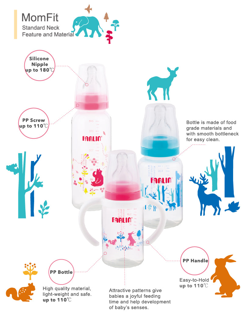 Farlin Feeding Bottle Animal Series PP Standard Neck (140ml)